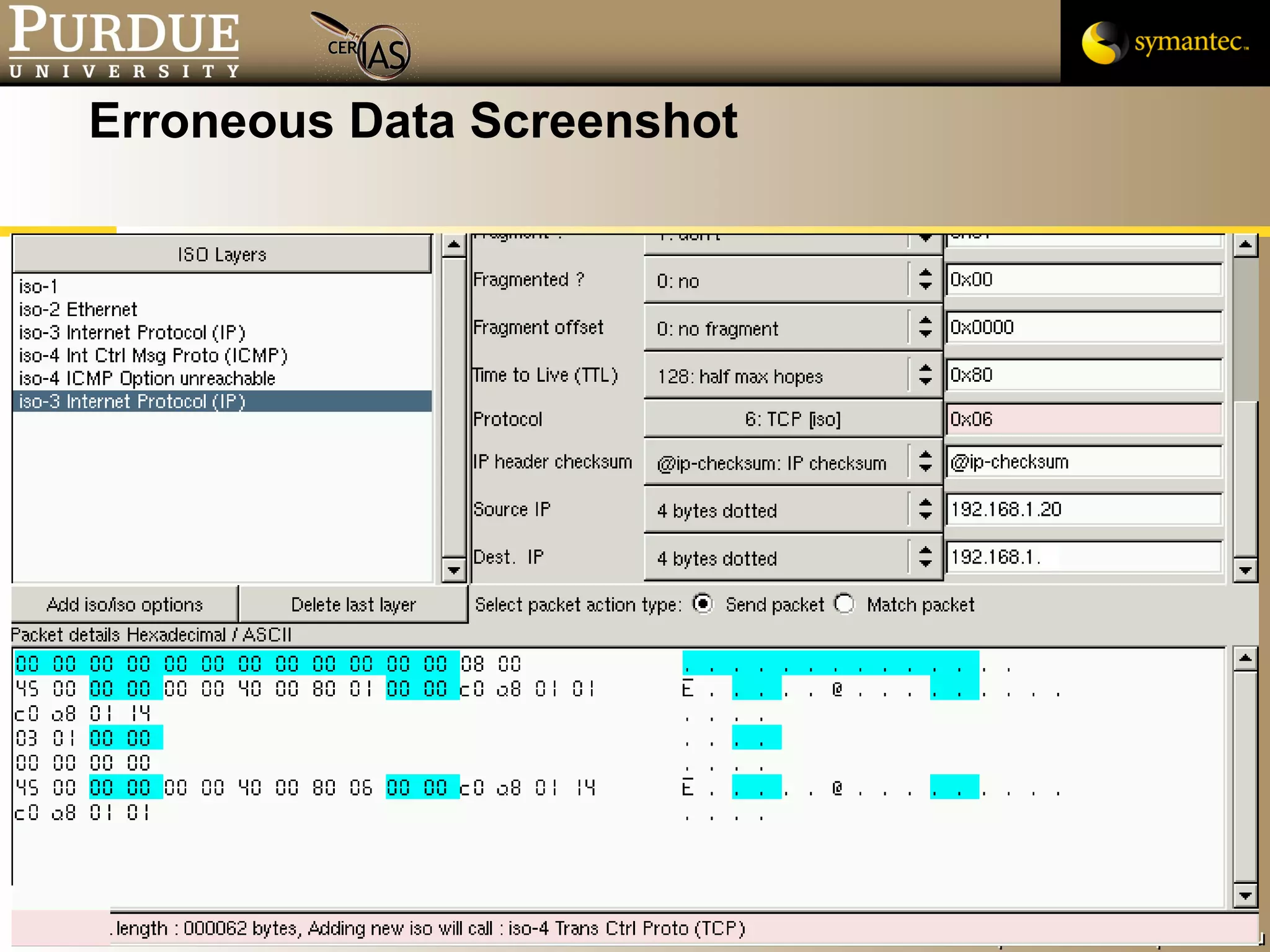 Erroneous Data Screenshot 