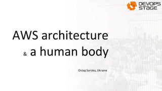 AWS architecture
& a human body
Ostap Soroka, Ukraine
 