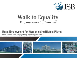 Rural Employment for Women using Biofuel Plants
Bhavna Choraria | Kunal Gulati | Piyush Singh | Sonal Jain | Vikas Gujral
 