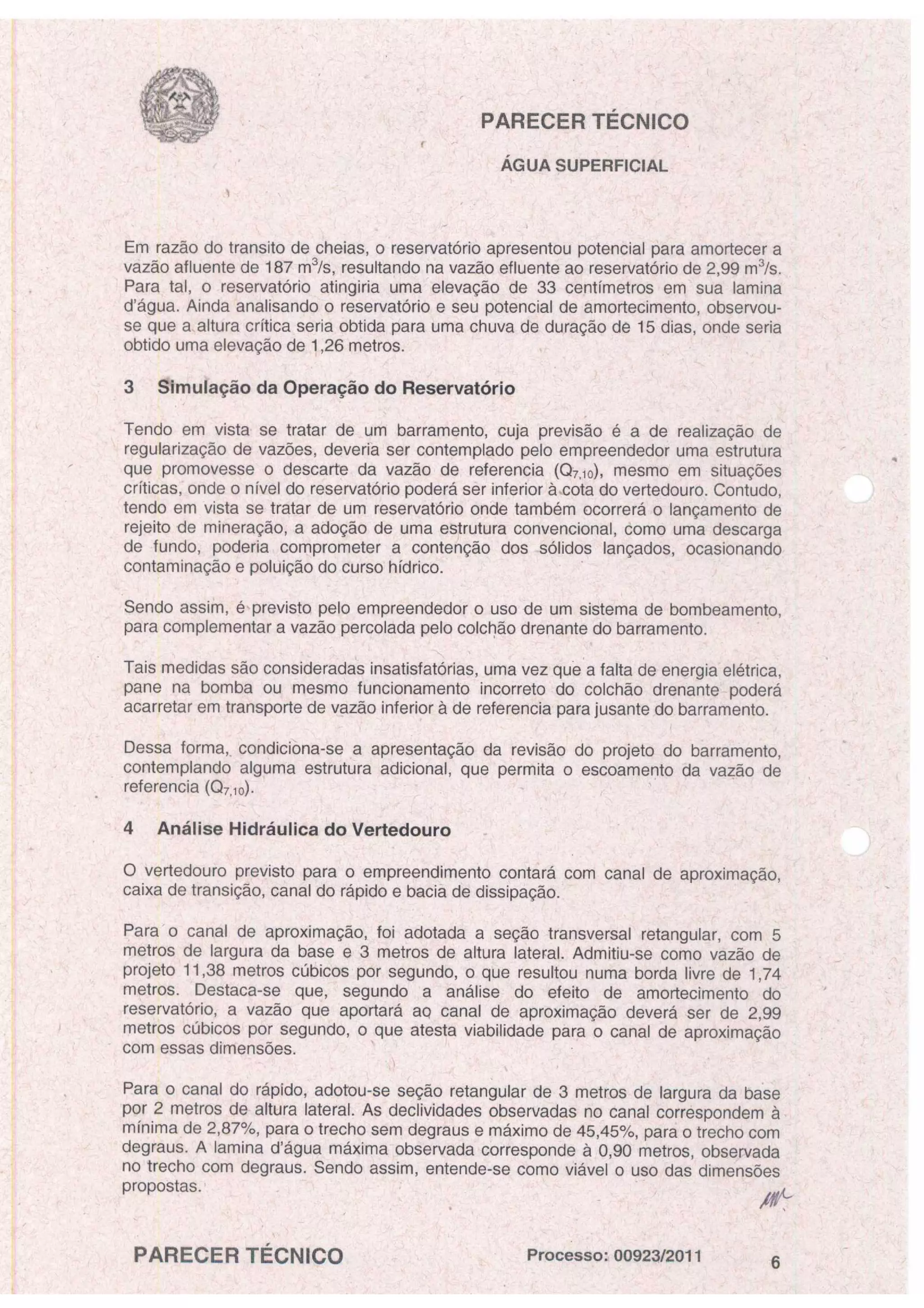 parecer tecnico - 00923-2011