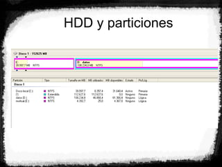 HDD y particiones
 