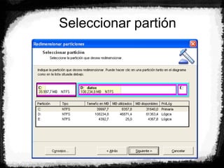 Seleccionar partión
 