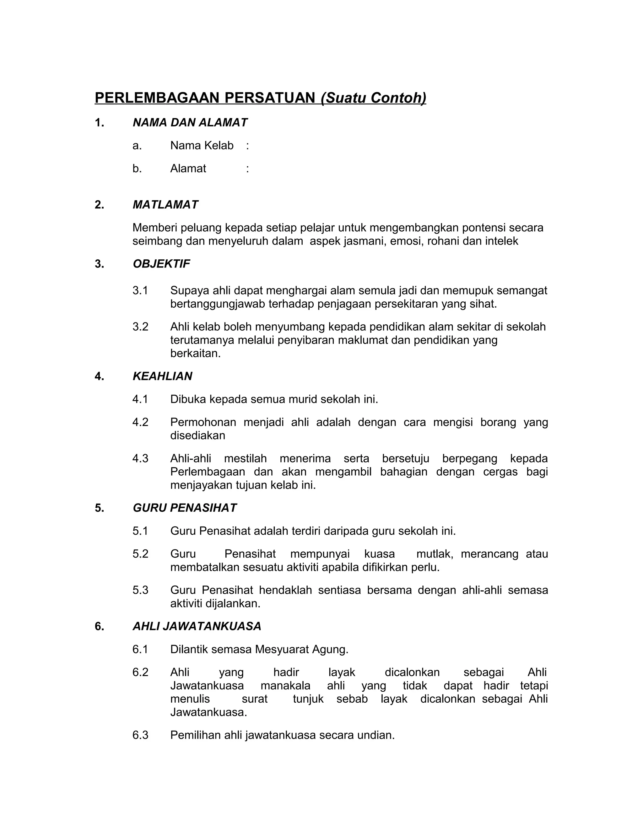 3 perlembagaan persatuan | DOC