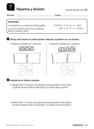 Ejercicios y Evaluación Matemáticas 3º primaria Santillana Proyecto ...