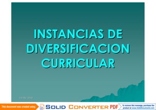 INSTANCIAS DE
    DIVERSIFICACION
      CURRICULAR

14/06/2010
 