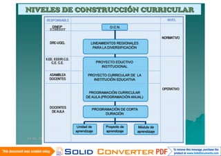 NIVELES DE CONSTRUCCIÓN CURRICULAR

             DINESST




14/06/2010
 
