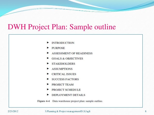 planning project management for dwh