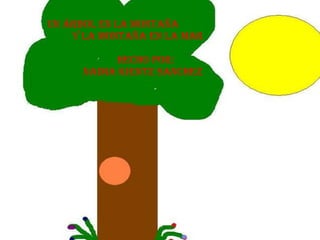 un árbol en la montaña y la montaña en la mar HECHO por:  NAIMA KIENTZ SANCHEZ 