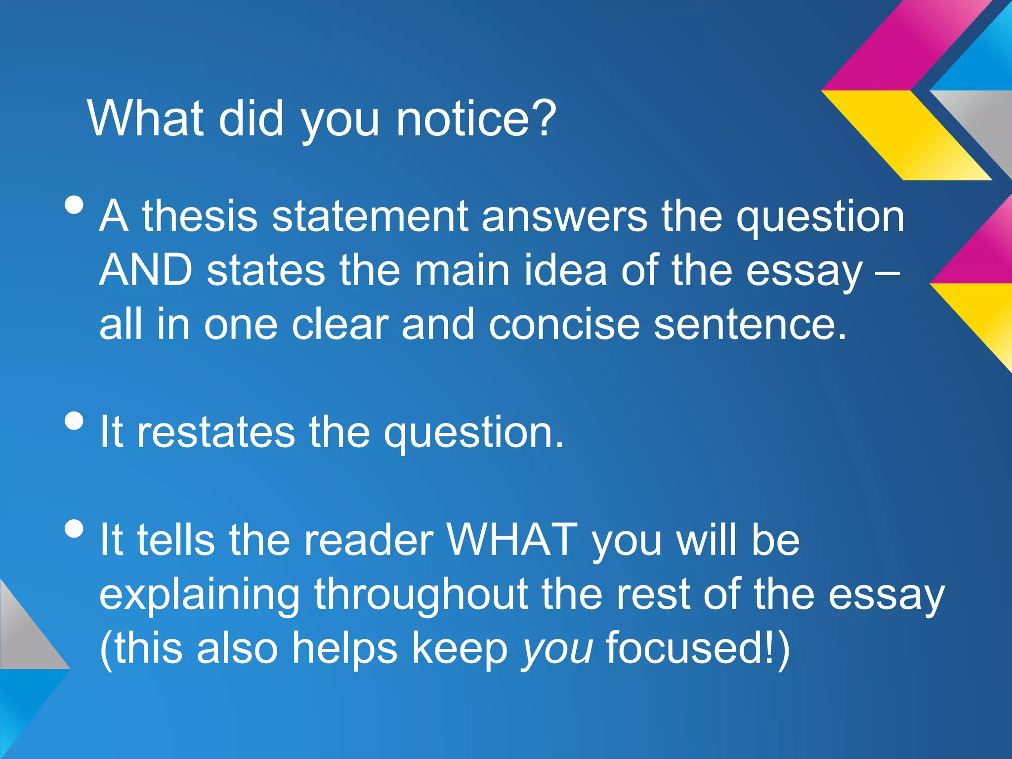 Writing a 3-point Thesis Statement | PPTX