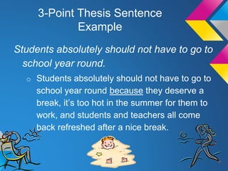 what is a three point thesis example