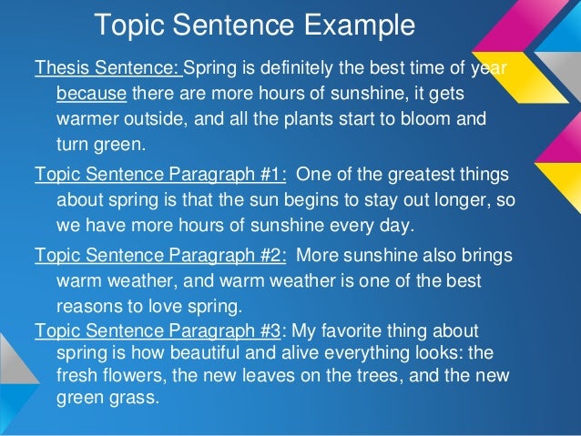 examples of thesis statements with topic sentences