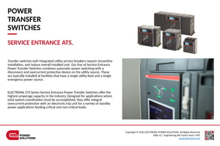 Ets Smart Switch ELECTRONIL POWER SOLUTIONS ETS Power Transfer Switches.pptx