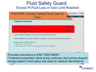 Fluid Safety Guard   Excess Pt.Fluid Loss or Gain Limit Reached <ul><li>Provides instructions to END TREATMENT </li></ul><...