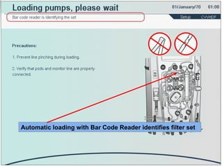 Automatic loading with Bar Code Reader identifies filter set 