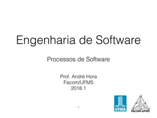 Prof. André Hora
Facom/UFMS
2018.1
Processos de Software
Engenharia de Software
1
 