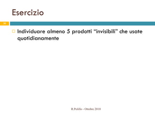 Esercizio Individuare almeno 5 prodotti “invisibili” che usate quotidianamente R.Polillo - Ottobre 2010 