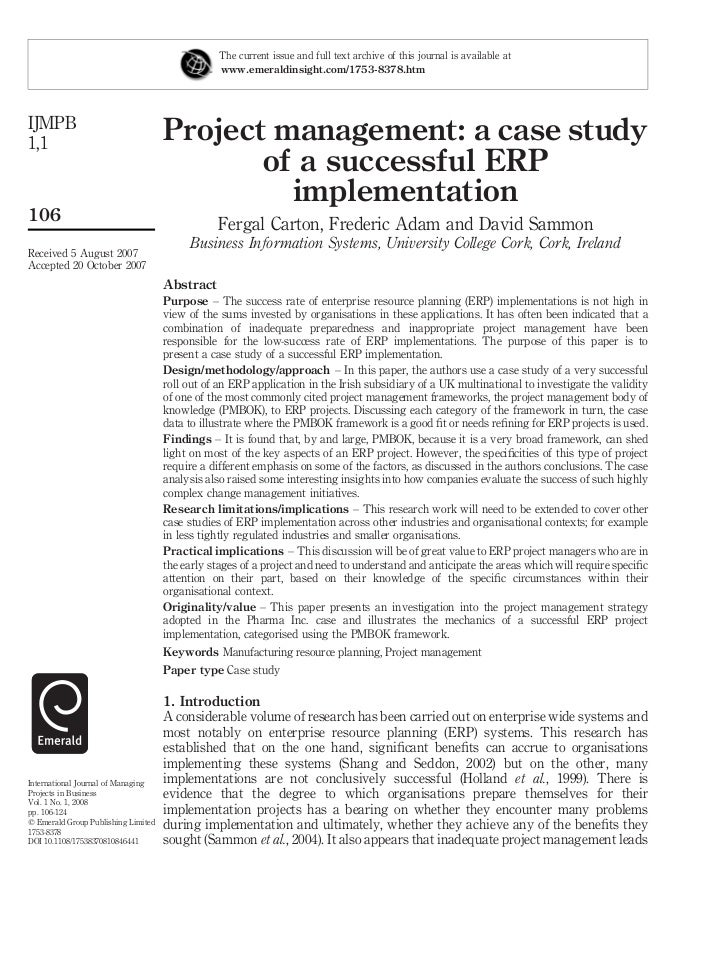 case study project manager