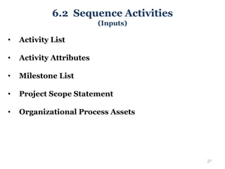 Activity List Attributes 3- Project Time Management.ppt