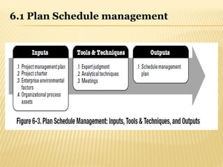 6.1 Plan Schedule management
 