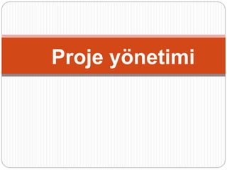 Proje yönetimi
 