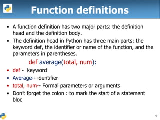 Python functions | PPT