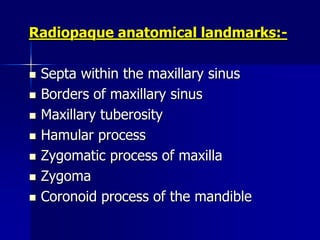 Radiographic Anatomical Landmarks | PPSX