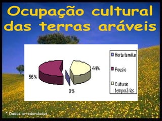 Ocupação culturaldas terras aráveis* Dados arredondados