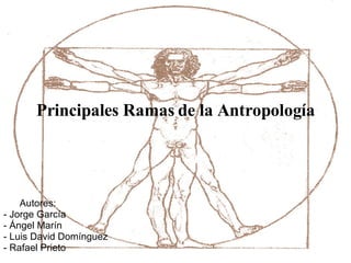 Principales Ramas de la Antropología ,[object Object],[object Object],[object Object],[object Object],[object Object]
