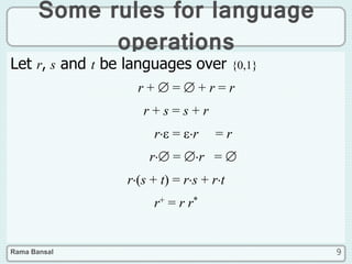 Regular Languages | PPT | Programming Languages | Computing