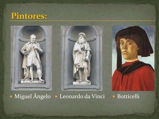  Miguel Ângelo  Leonardo da Vinci    Botticelli
 