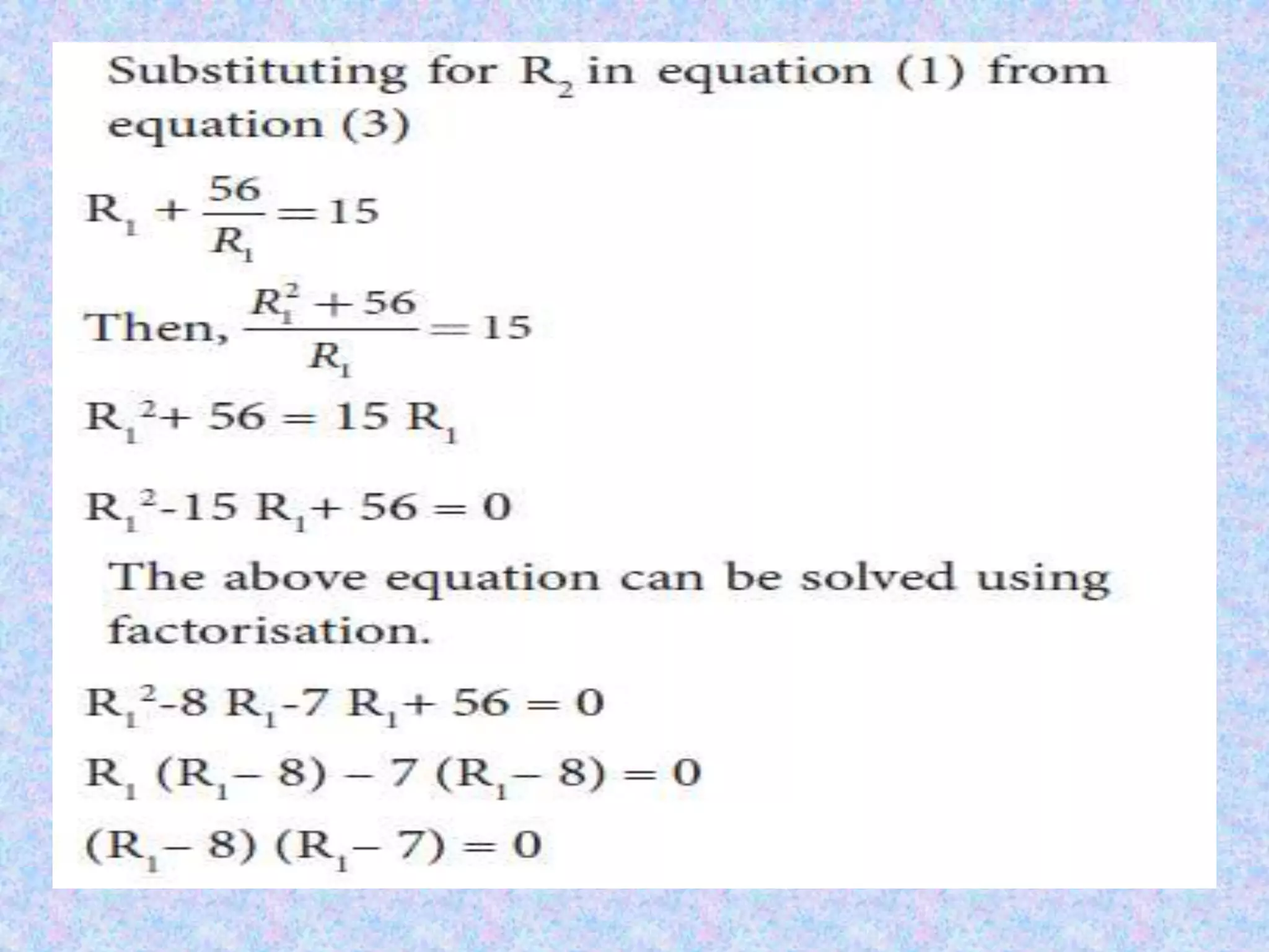 RESISTORS IN SERIES AND PARALLEL