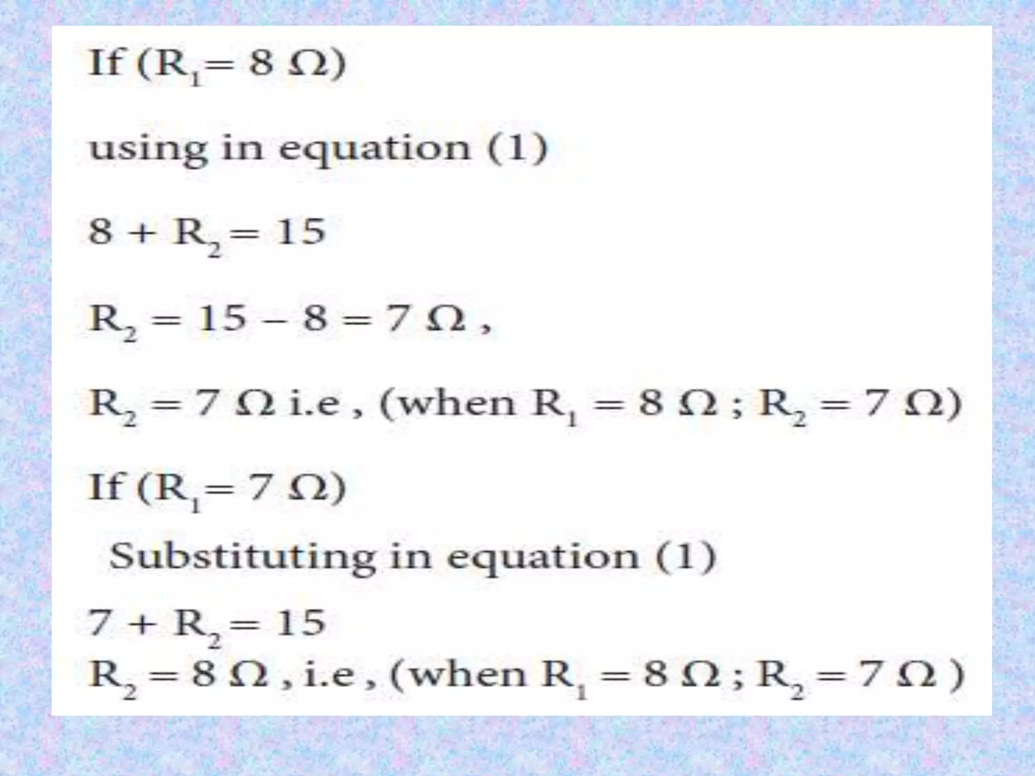 RESISTORS IN SERIES AND PARALLEL