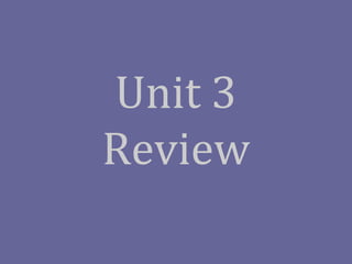Unit 3
Review
 