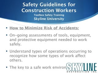 3. safety guidelines for construction workers | KEY