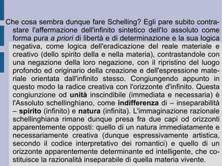 5. La filosofia dell'identità. Il rapporto fra infinito e finito.  