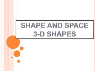 SHAPE AND SPACE 3-D SHAPES 