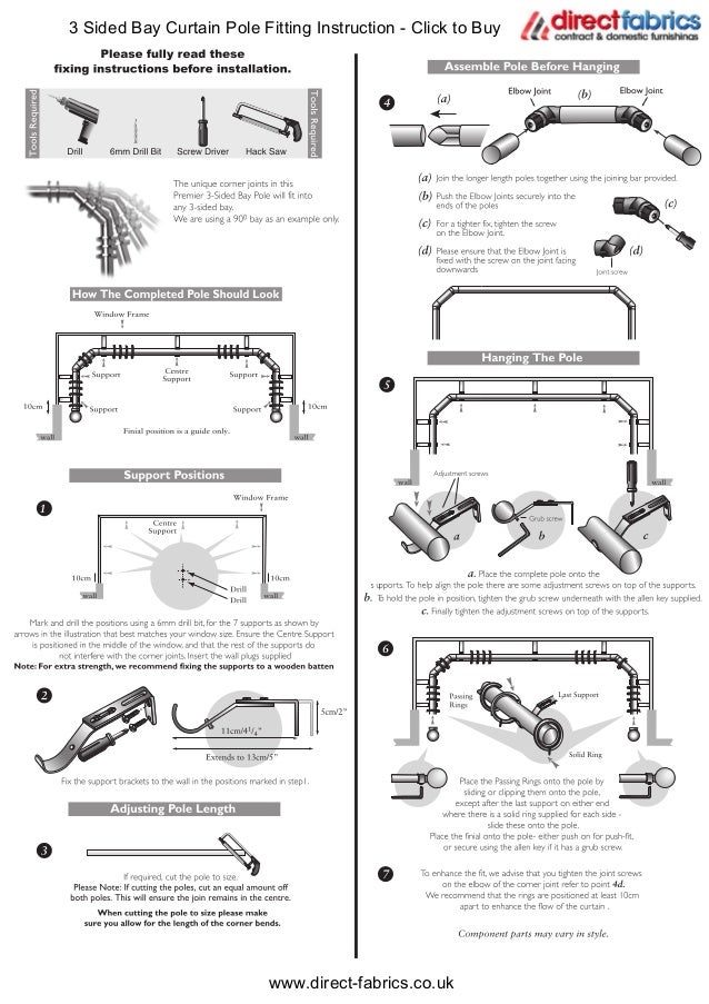 3 sided bay curtain pole fitting instructions 1 638