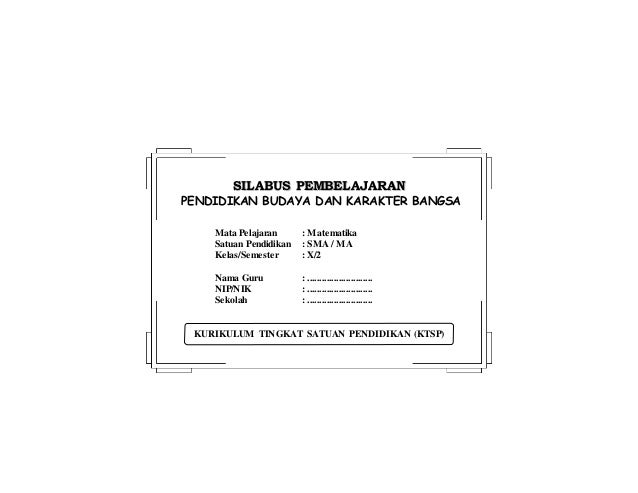 Silabus matematika sma ktsp Silabus matematika sma ktsp