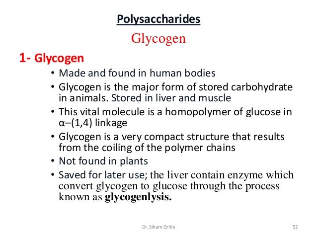 3 simple and complex carbohydrates lec 3 main storage form of glucose