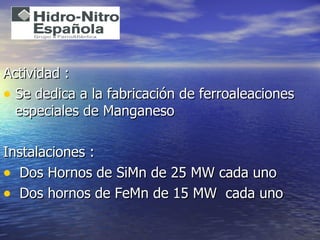 Sistema de gestión energética Hidro Nitro Española: UNE-EN-ISO 50001:…