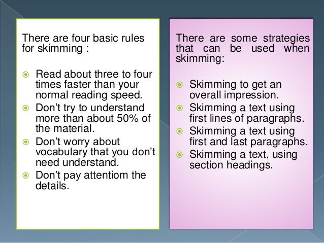 Skimming And Previewing