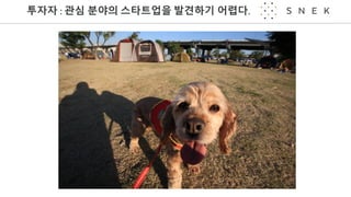 투자자 :	관심 분야의 스타트업을 발견하기 어렵다.
 