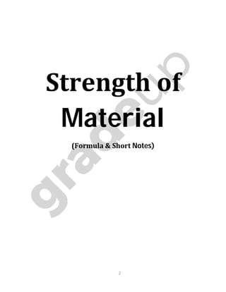 2
Strength of
Material
(Formula & Short Notes)
 