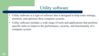 Common Types Utility Software Computer Software and it's various types | PPT