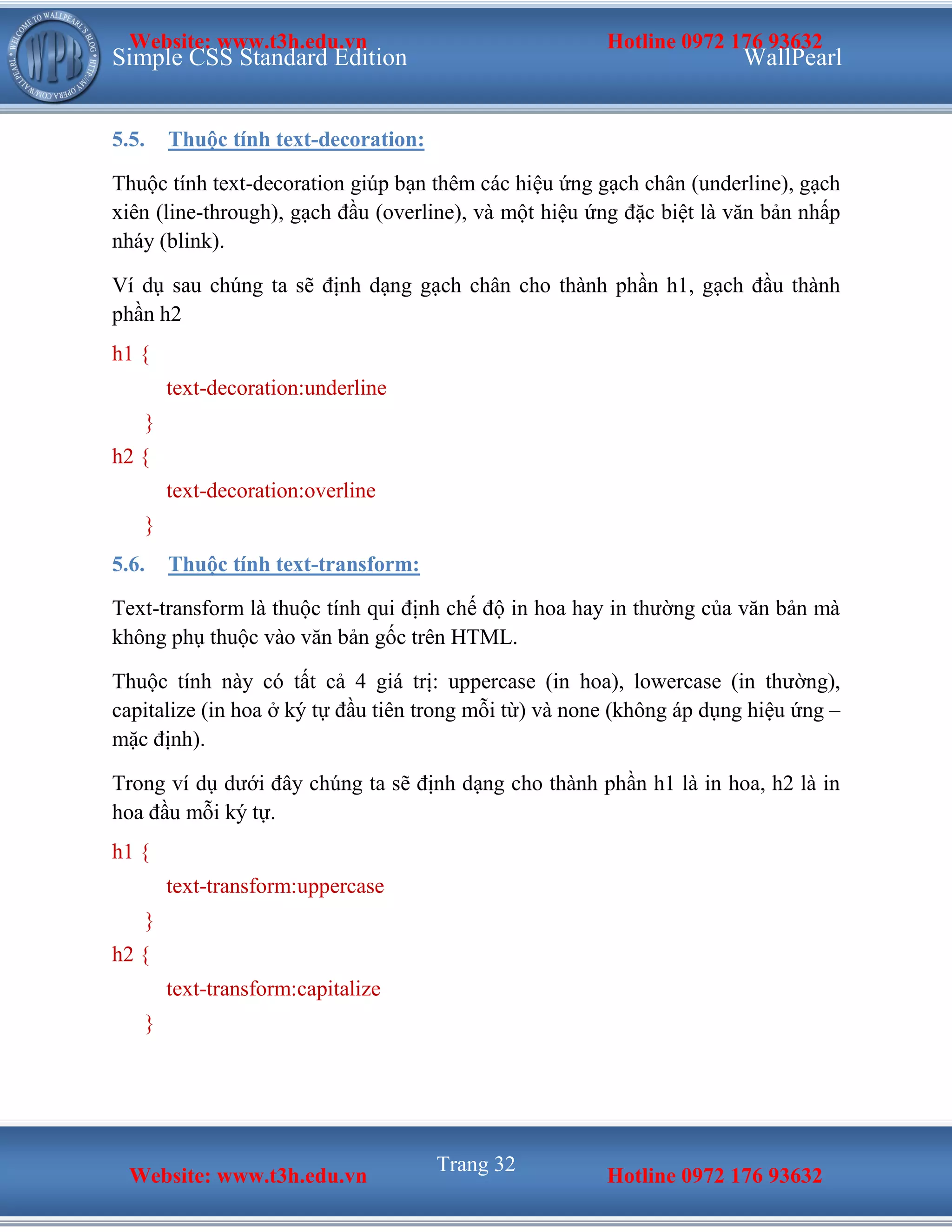 Tài liệu CSS tiếng việt cơ bản | PDF