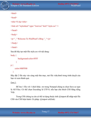 Tài liệu CSS tiếng việt cơ bản | PDF