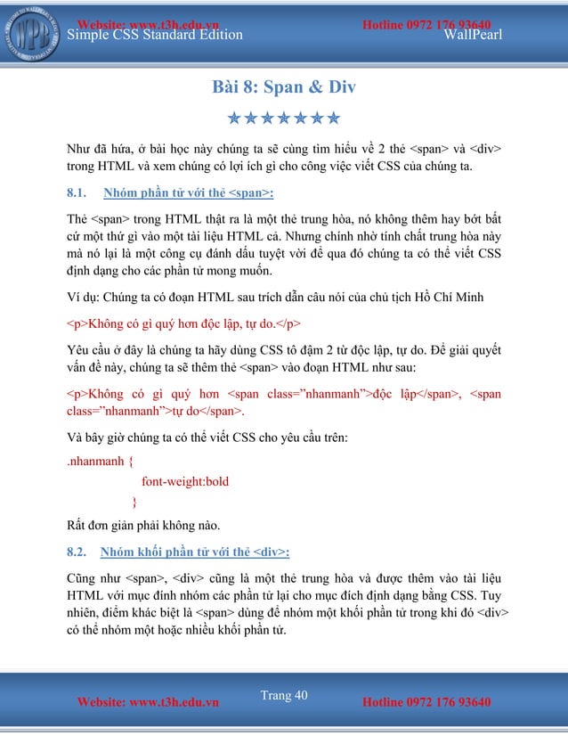 Tài liệu CSS tiếng việt cơ bản | PDF