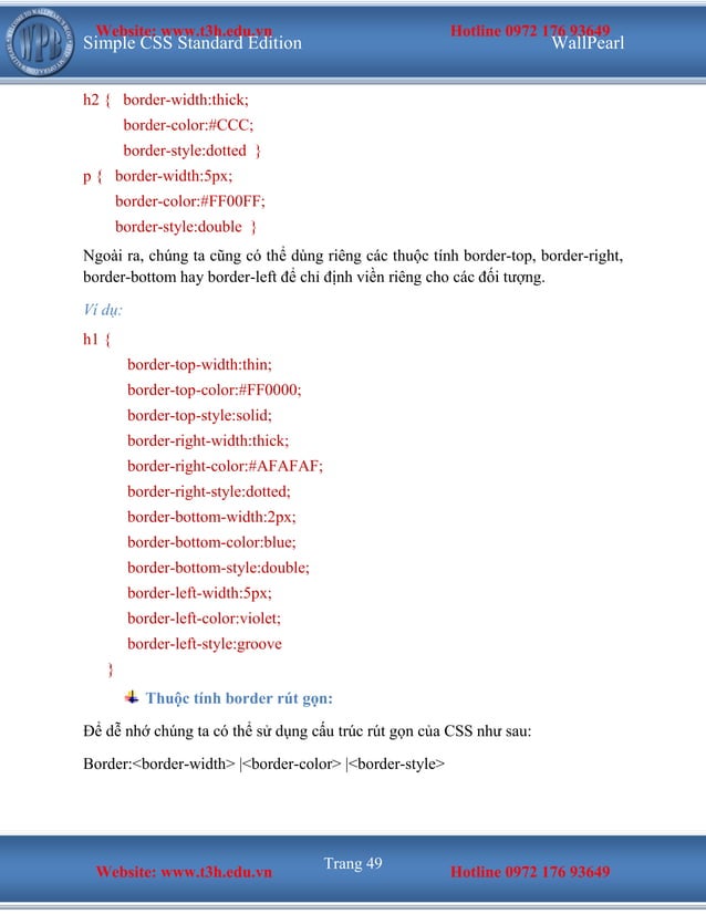 Tài liệu CSS tiếng việt cơ bản | PDF
