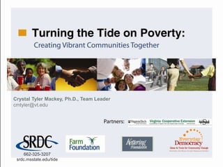 Crystal Tyler Mackey, Ph.D., Team Leader
cmtyler@vt.edu
662-325-3207
srdc.msstate.edu/tide
 