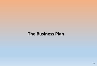 7-1
The Business Plan
 